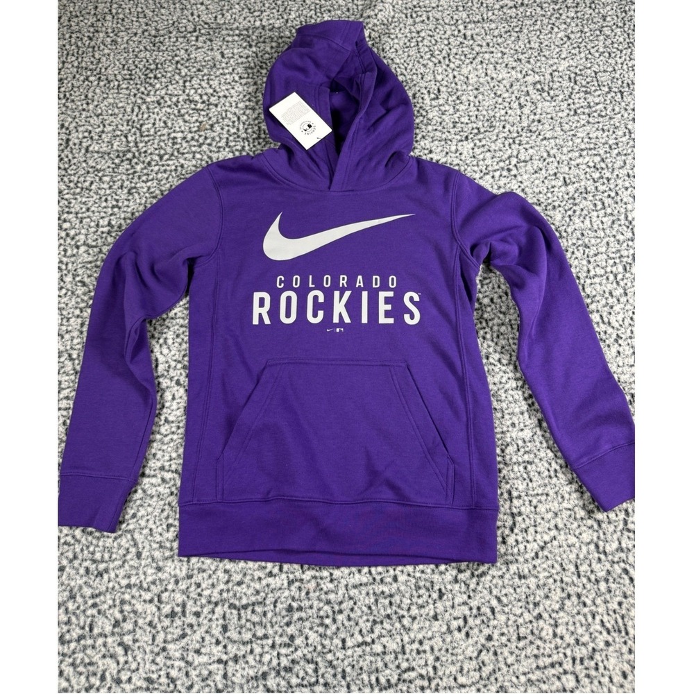 Nike Colorado Rockies Purple Youth Hoodie Pullover Sweatshirt M(10/12) NWT